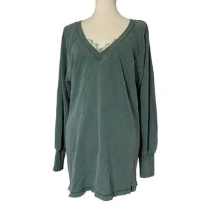 Free People Intimately Oversized Lace Trim Long Sleeve Top